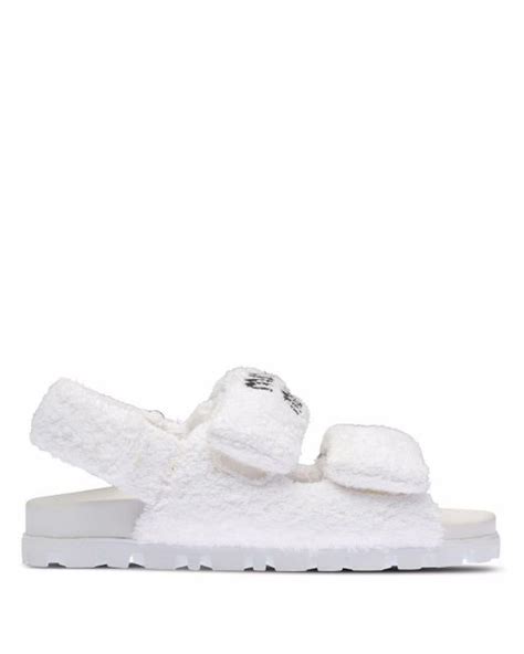 White Terry Cloth Sandals 